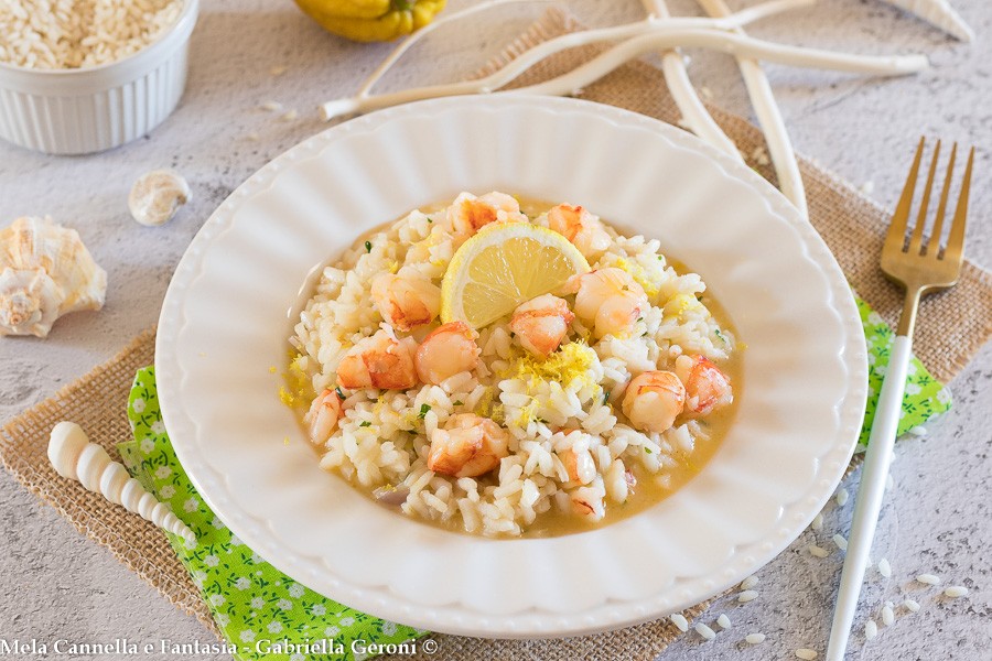 Risotto al limone e gamberi