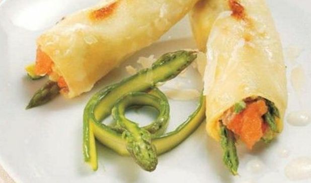 Come cucinare i Cannelloni al salmone e asparagi al microonde