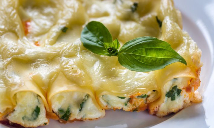 Ricetta veloce: Cannelloni spinaci e prosciutto al microonde